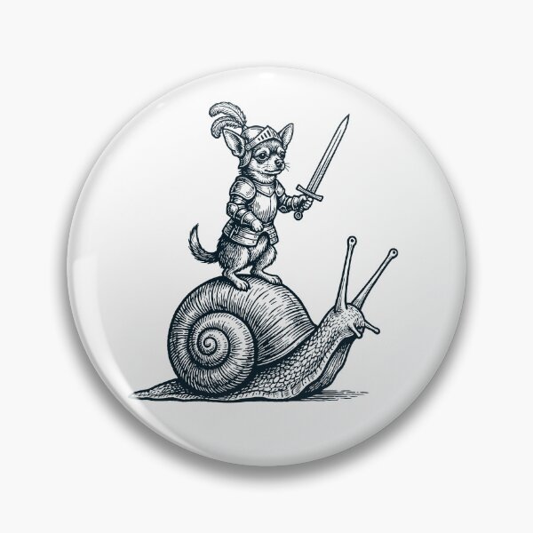 Item preview, Vinatge Chihuahua Riding Snail Medieval Knight Dog Lover designed and sold by DoodleTortle.
