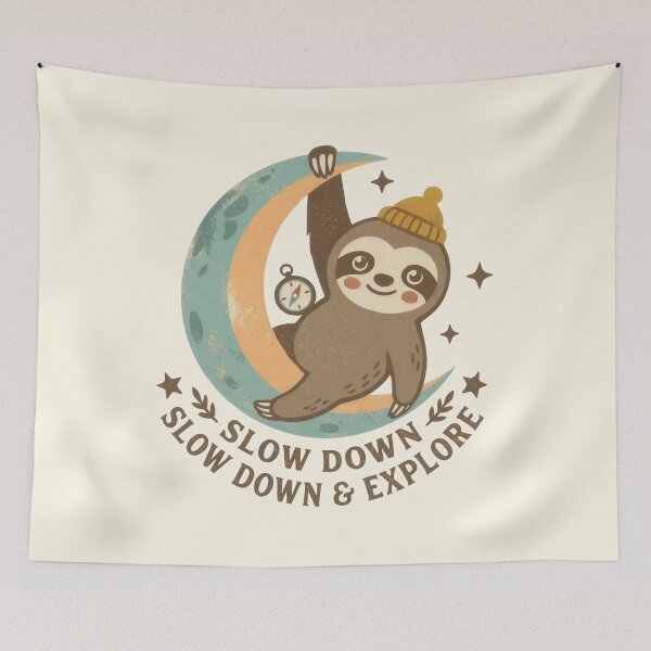Item preview, Retro Kawaii Sloth Moon Adventure designed and sold by dreephic22.