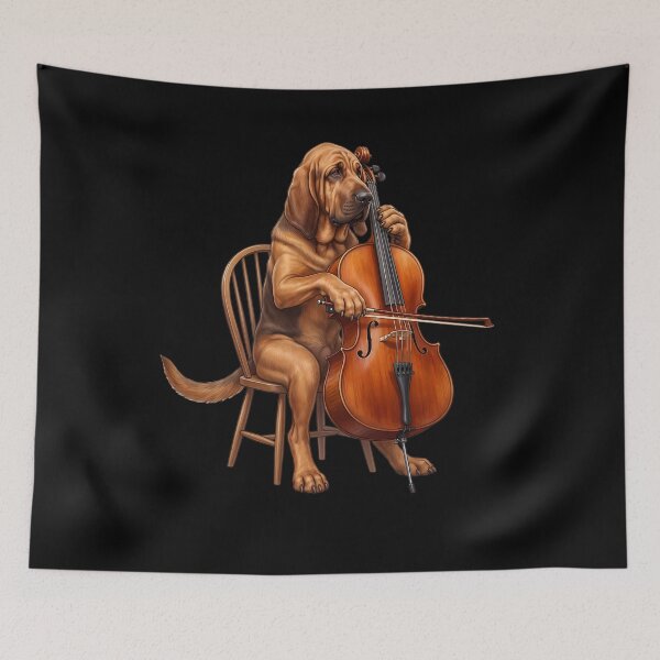 Item preview, Bloodhound Playing Cello Player Cellist Dog Lover designed and sold by TerryConnells.