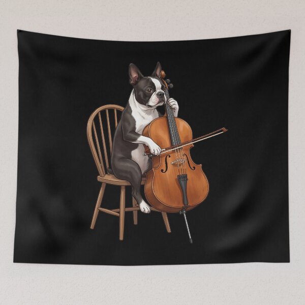 Item preview, Boston Terrier Playing Cello Player Cellist Dog Lover designed and sold by TerryConnells.