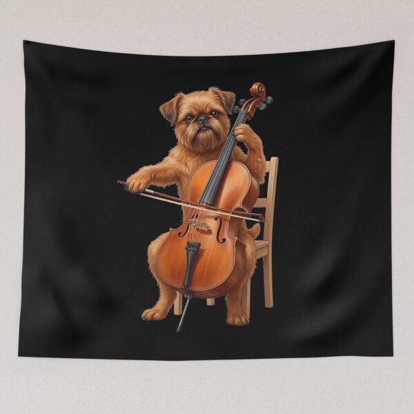 Item preview, Brussels Griffon Playing Cello Player Cellist Dog Lover designed and sold by TerryConnells.