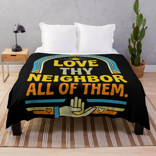 Item preview, modern love thy neighbor inclusive message artwork designed and sold by ArtDesignTp.