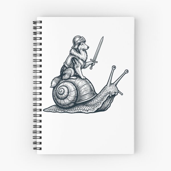 Item preview, Vinatge Collie Riding Snail Medieval Knight Dog Lover designed and sold by DoodleTortle.
