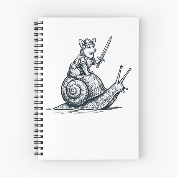 Item preview, Vinatge Corgi Riding Snail Medieval Knight Dog Lover designed and sold by DoodleTortle.