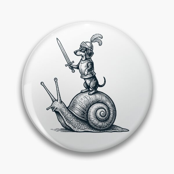 Item preview, Vinatge Dachshund Riding Snail Medieval Knight Dog Lover designed and sold by DoodleTortle.