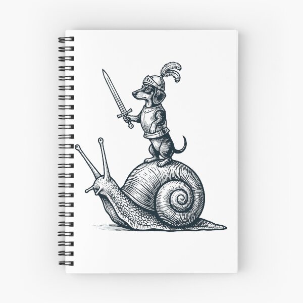 Item preview, Vinatge Dachshund Riding Snail Medieval Knight Dog Lover designed and sold by DoodleTortle.