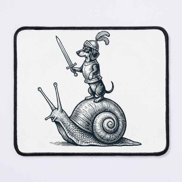 Item preview, Vinatge Dachshund Riding Snail Medieval Knight Dog Lover designed and sold by DoodleTortle.
