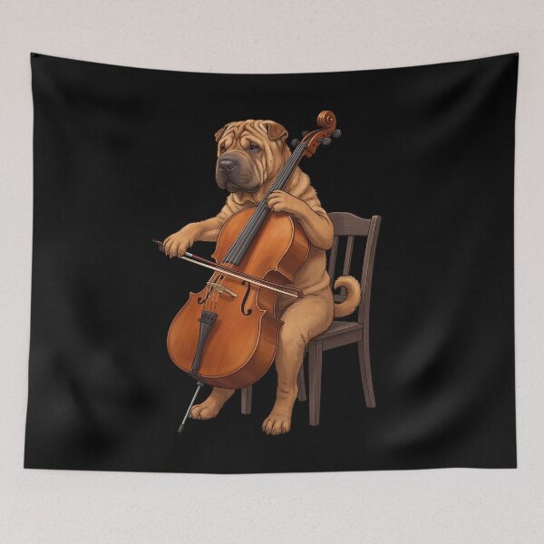 Item preview, Chinese Shar-Pei Playing Cello Player Cellist Dog Lover designed and sold by TerryConnells.
