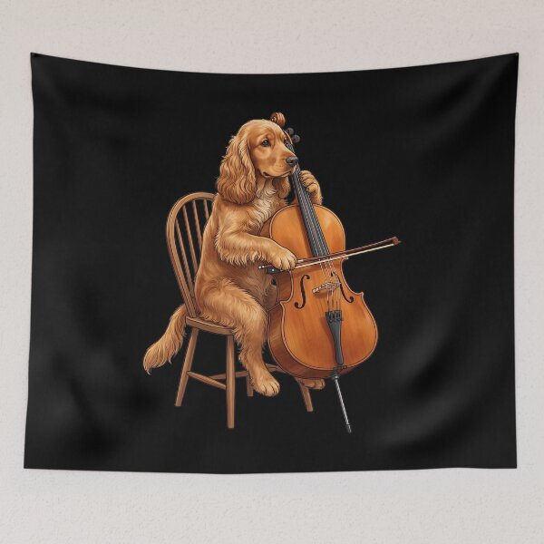 Item preview, Cocker Spaniel Playing Cello Player Cellist Dog Lover designed and sold by TerryConnells.
