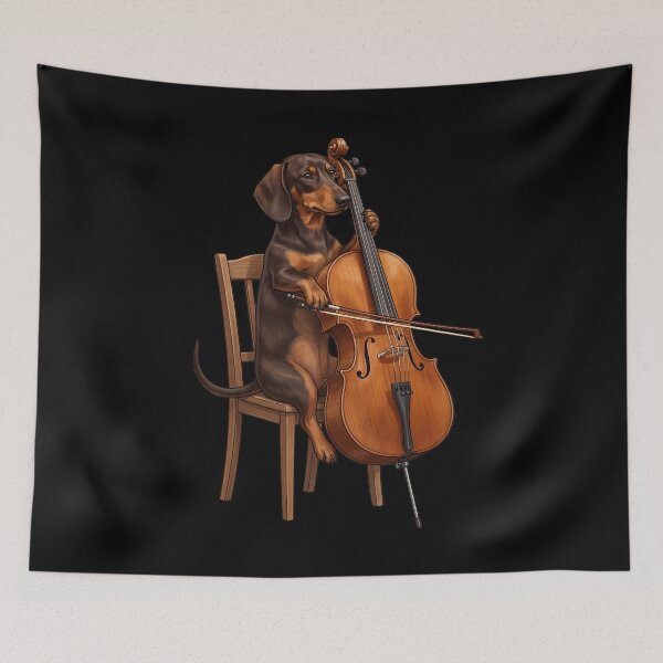Item preview, Dachshund Playing Cello Player Cellist Dog Lover designed and sold by TerryConnells.