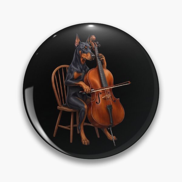 Item preview, Doberman Pinscher Playing Cello Player Cellist Dog Lover designed and sold by TerryConnells.