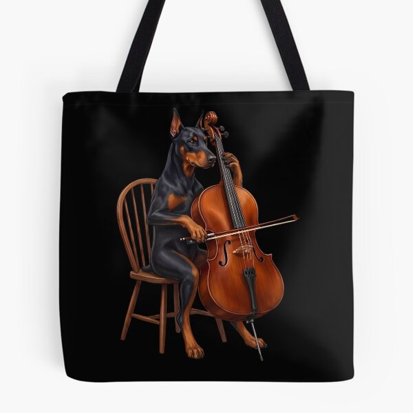 Item preview, Doberman Pinscher Playing Cello Player Cellist Dog Lover designed and sold by TerryConnells.