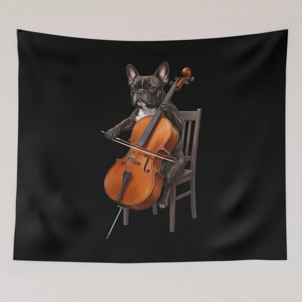 Item preview, French Bulldog Playing Cello Player Cellist Dog Lover designed and sold by TerryConnells.