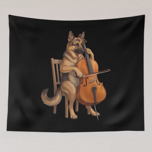 Item preview, German Shepherd Playing Cello Player Cellist Dog Lover designed and sold by TerryConnells.