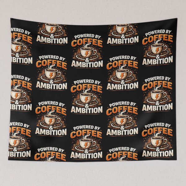 Item preview, Powered by Coffee and Ambition – Motivational Coffee Lover Shirt designed and sold by ArtsBorn2Create.