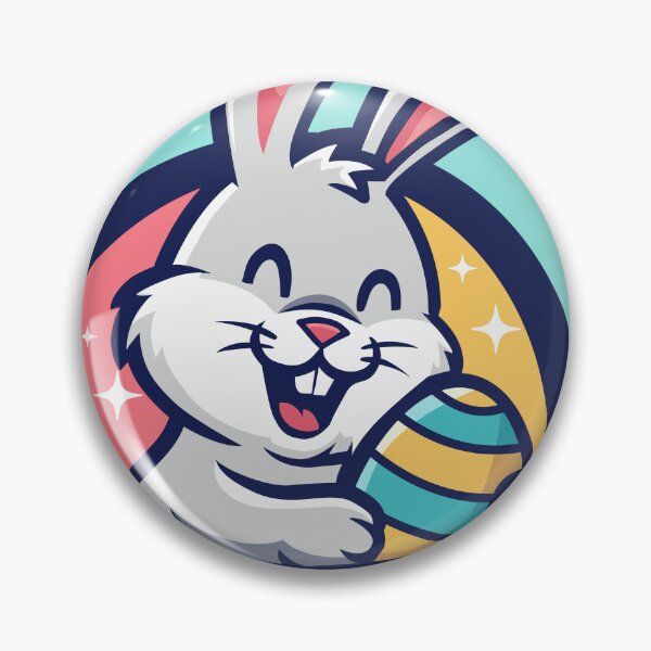 Item preview, Happy easter gray bunny smiling and holding the egg designed and sold by nesgalina.
