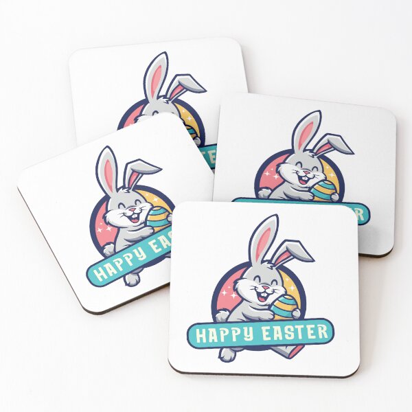 Item preview, Happy easter gray bunny smiling and holding the egg designed and sold by nesgalina.