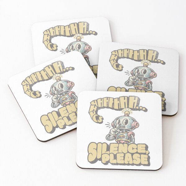 Item preview, Shhhh… Silence Please – Funny Robot Humor designed and sold by Proto Lab Studio.