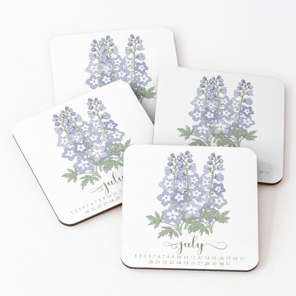 Item preview, Blue Larkspur July Birth Flower Calendar  designed and sold by storieslanguage.