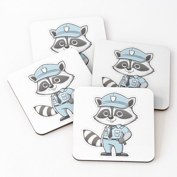 Item preview, Security Guard Raccoon – Cute Cartoon Night Guard designed and sold by ChernivtsiSkoda.