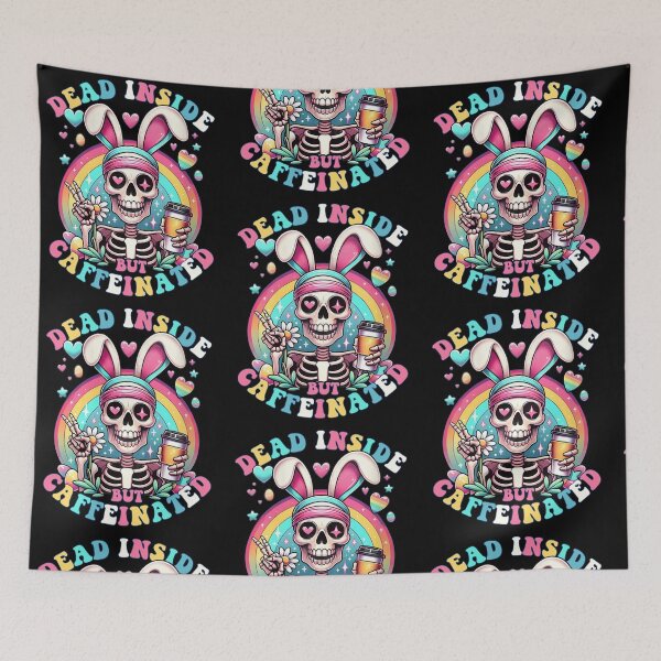 Item preview, Dead Inside But Caffeinated Skeleton Bunny Rabbit Easter Day designed and sold by RDGNR.