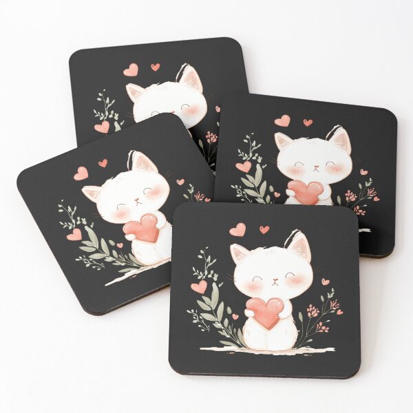 Item preview, Cute Cat Holding a Heart  designed and sold by mando24895.