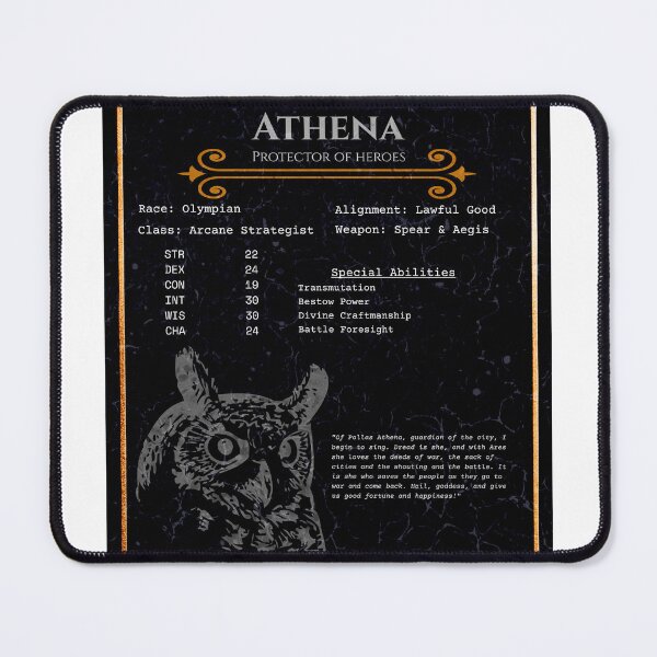 Item preview, Athena RPG Character Sheet - Greek Mythology Gaming Gift designed and sold by ShopStellar.
