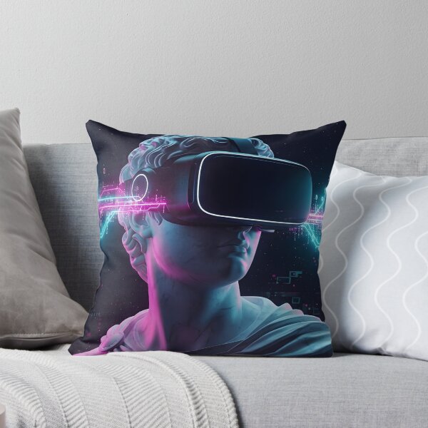Item preview, Cyberpunk David - Neon Vaporwave VR Statue Aesthetic designed and sold by powersunlight.