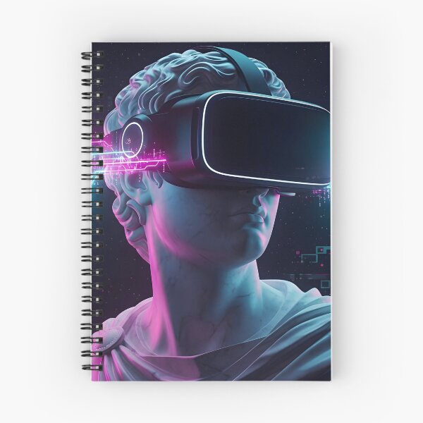 Item preview, Cyberpunk David - Neon Vaporwave VR Statue Aesthetic designed and sold by powersunlight.