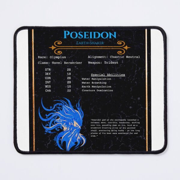 Item preview, Poseidon RPG Character Sheet - Greek Mythology Gaming Gift designed and sold by ShopStellar.
