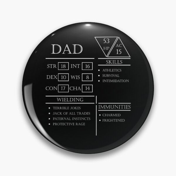 Item preview, Dad Stats Character SheetWhite  designed and sold by Christmasstore2.