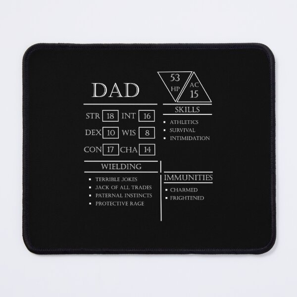 Item preview, Dad Stats Character SheetWhite  designed and sold by Christmasstore2.