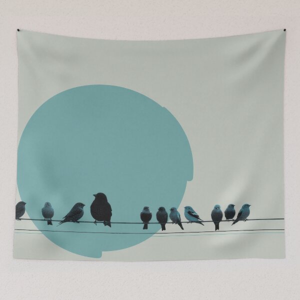 Item preview, Birds gather on a wire by the circle designed and sold by anytka.