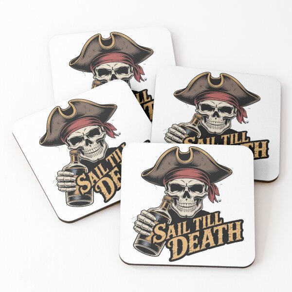 Item preview, Sail Till Death – Pirate Skull With Rum Bottle Vintage Pirate Design designed and sold by HubCreates.