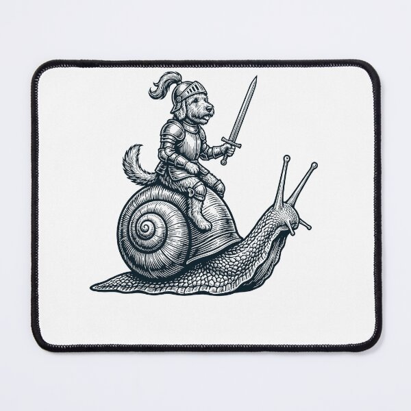 Item preview, Vinatge Goldendoodle Riding Snail Medieval Knight Dog Lover designed and sold by DoodleTortle.