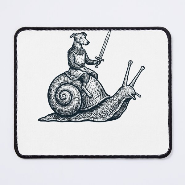 Item preview, Vinatge Greyhound Riding Snail Medieval Knight Dog Lover designed and sold by DoodleTortle.