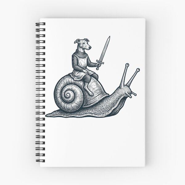 Item preview, Vinatge Greyhound Riding Snail Medieval Knight Dog Lover designed and sold by DoodleTortle.