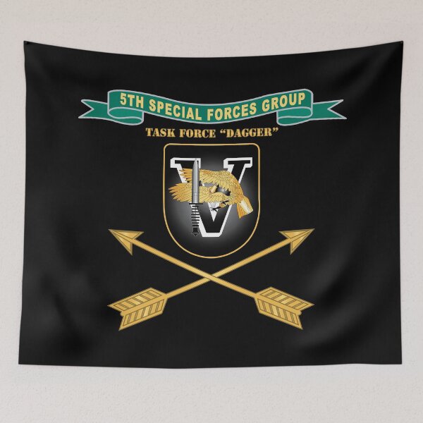 Item preview, Army - 5th Special Forces Group - Flash - TF Dagger w Ribbon - Br X 300 designed and sold by Military Insignia Products.