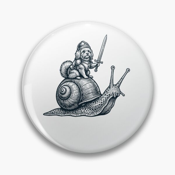 Item preview, Vinatge Maltese Riding Snail Medieval Knight Dog Lover designed and sold by DoodleTortle.