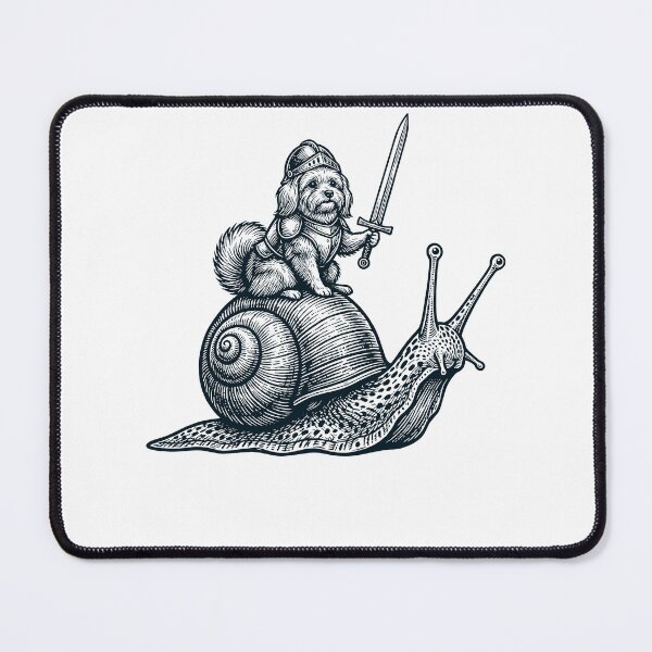 Item preview, Vinatge Maltese Riding Snail Medieval Knight Dog Lover designed and sold by DoodleTortle.