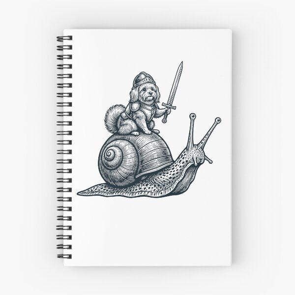 Item preview, Vinatge Maltese Riding Snail Medieval Knight Dog Lover designed and sold by DoodleTortle.