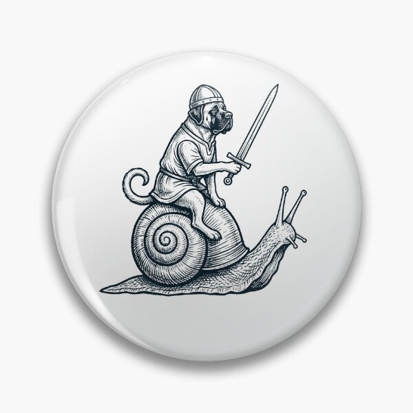 Item preview, Vinatge Mastiff Riding Snail Medieval Knight Dog Lover designed and sold by DoodleTortle.