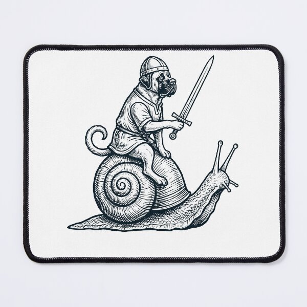 Item preview, Vinatge Mastiff Riding Snail Medieval Knight Dog Lover designed and sold by DoodleTortle.
