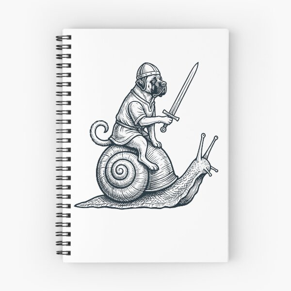 Item preview, Vinatge Mastiff Riding Snail Medieval Knight Dog Lover designed and sold by DoodleTortle.