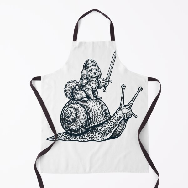 Item preview, Vinatge Maltese Riding Snail Medieval Knight Dog Lover designed and sold by DoodleTortle.