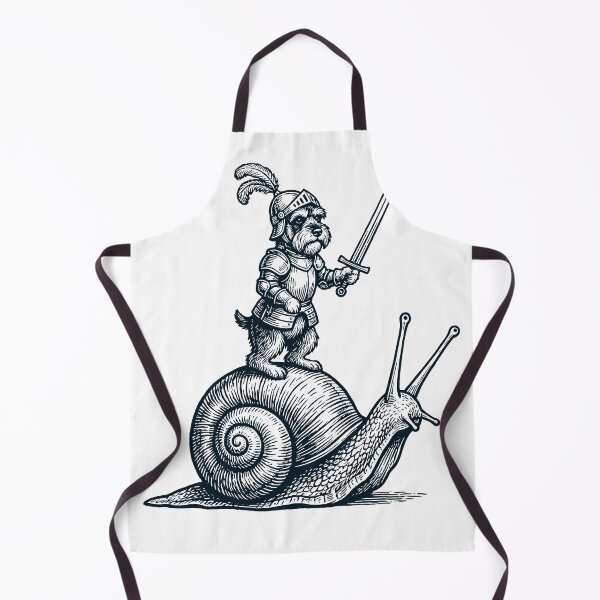 Item preview, Vinatge Miniature Schnauzer Riding Snail Medieval Knight Dog Lover designed and sold by DoodleTortle.