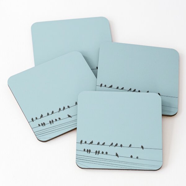 Item preview, Birds sit on power lines at dusk designed and sold by anytka.