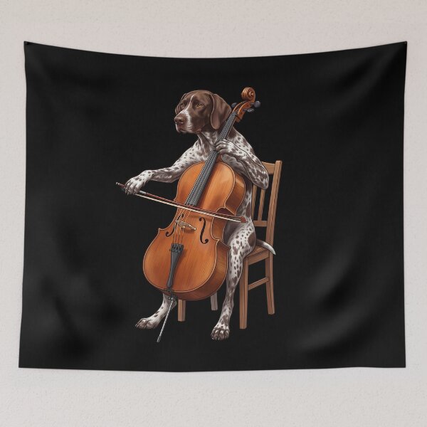 Item preview, German Shorthaired Pointer Playing Cello Player Cellist Dog Lover designed and sold by TerryConnells.