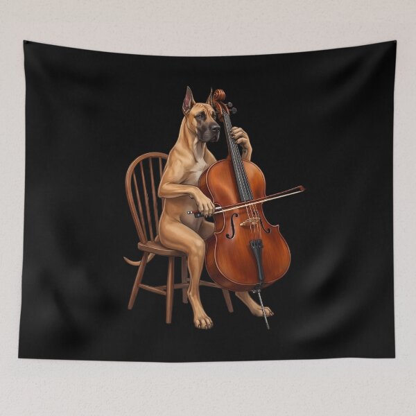 Item preview, Great Dane Playing Cello Player Cellist Dog Lover designed and sold by TerryConnells.