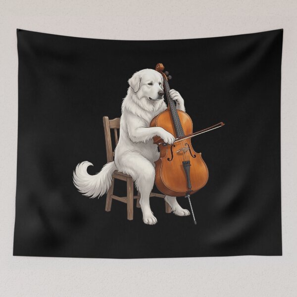 Item preview, Great Pyrenees Playing Cello Player Cellist Dog Lover designed and sold by TerryConnells.